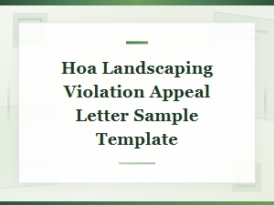Hoa Landscaping Violation Appeal Letter Template