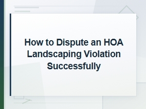 How to Successfully Dispute an Hoa Landscaping Violation